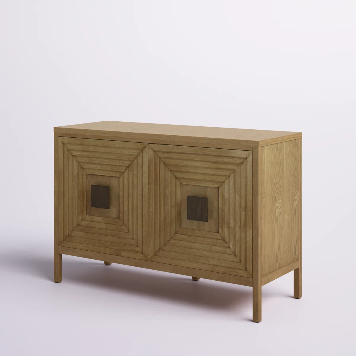 Paige 47.5" Geometric 2-Door Wood Storage Cabinet With Adjustable Shelves