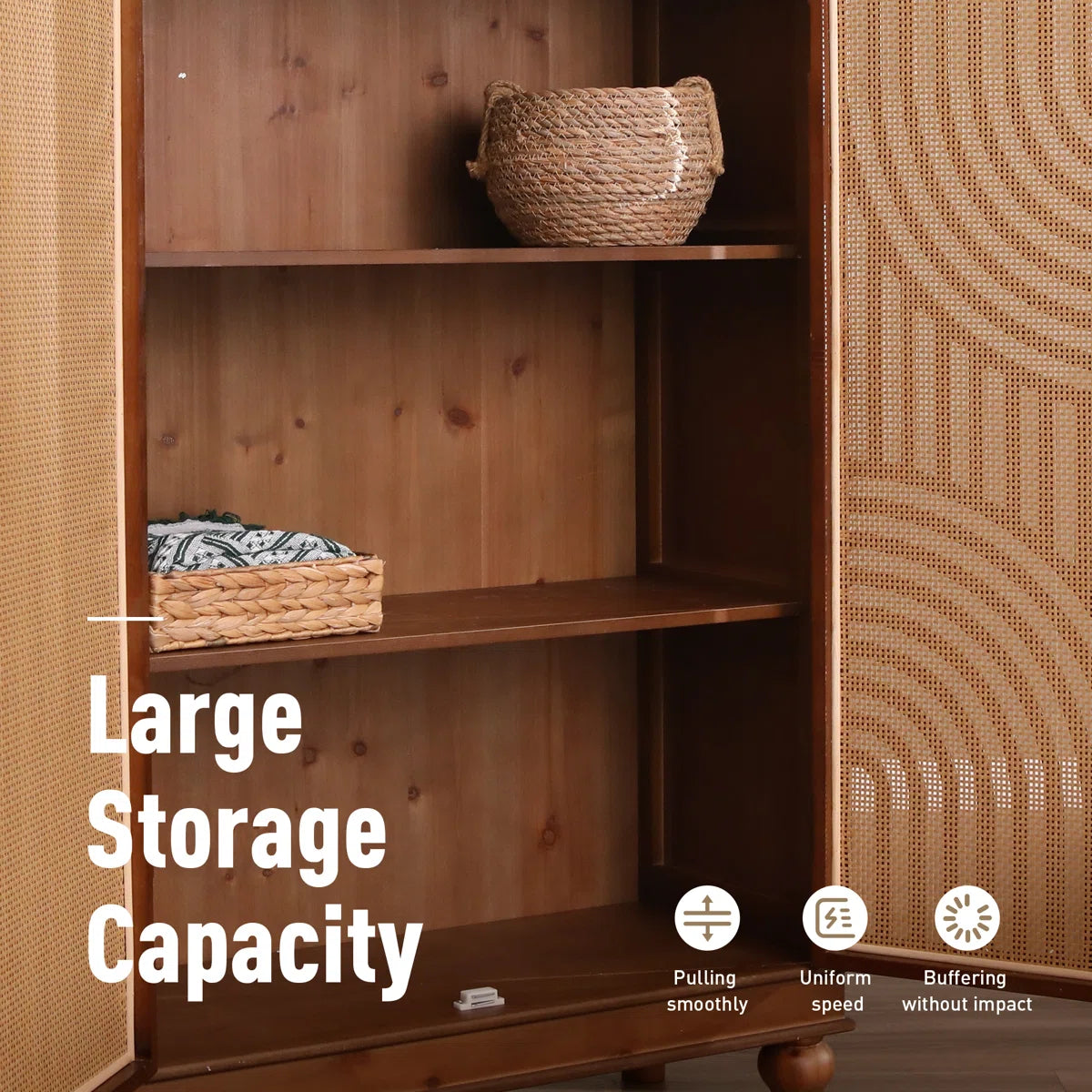 2-door Wood Carved Accent Cabinet