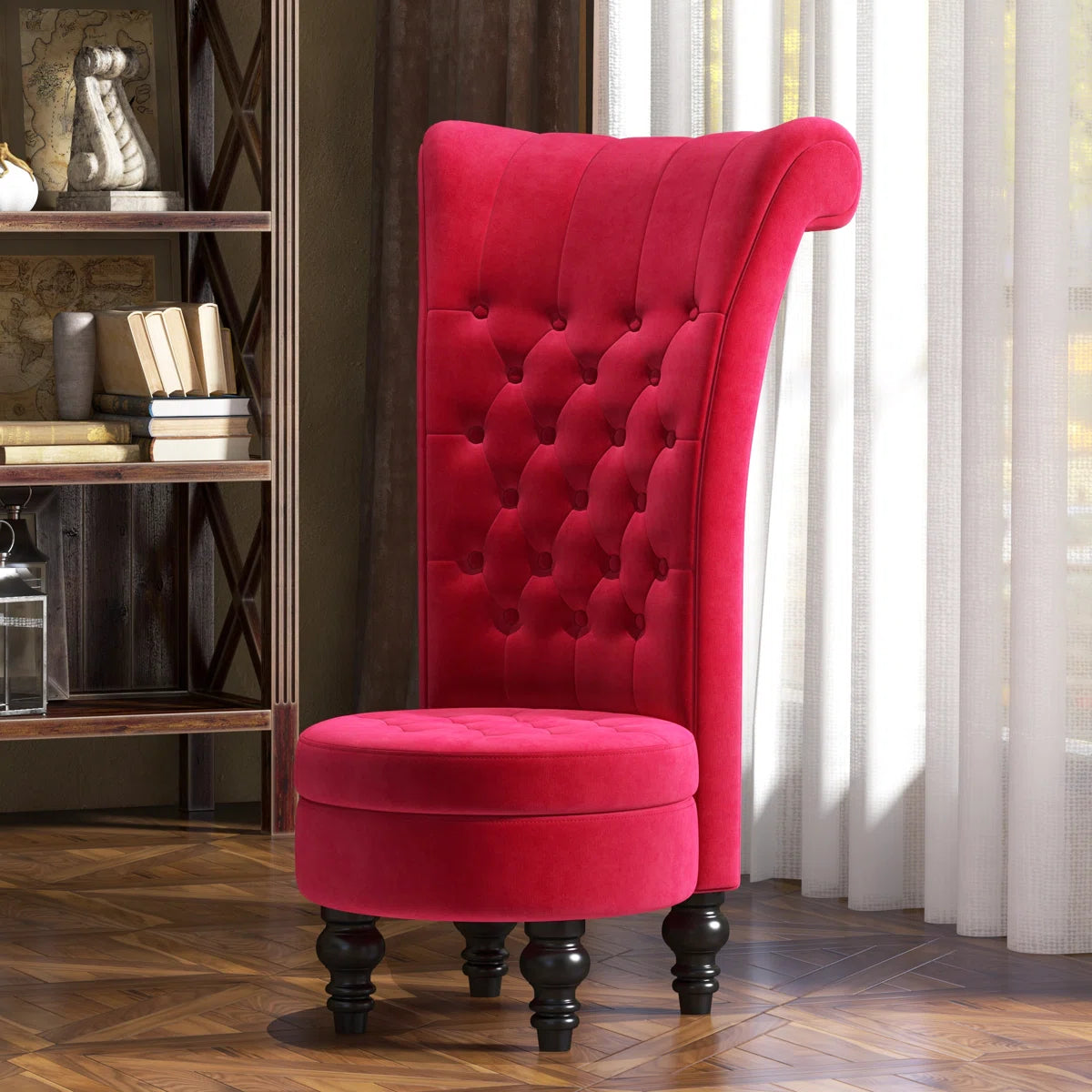 Cynai Slipcovered Velvet Wingback Chair