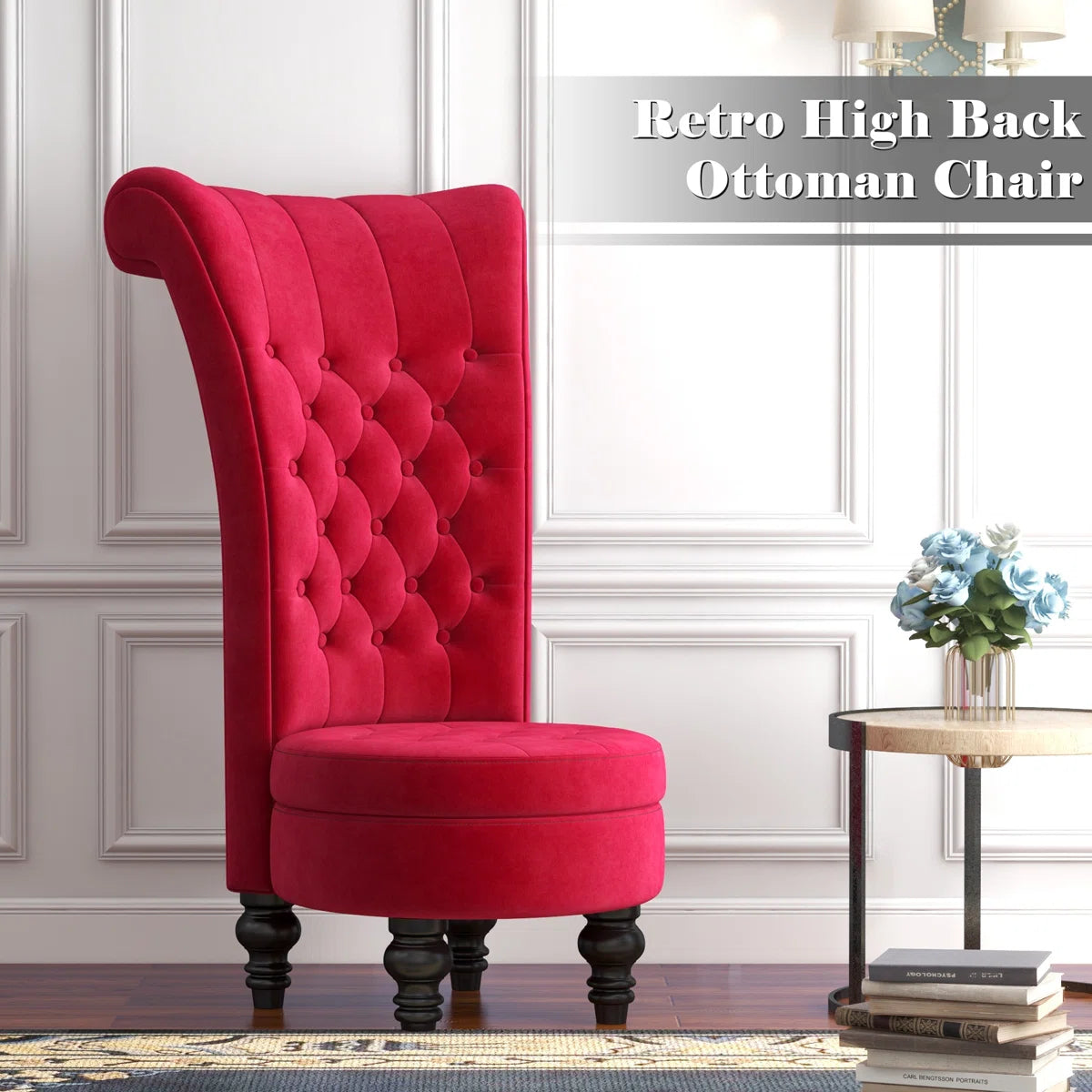 Cynai Slipcovered Velvet Wingback Chair