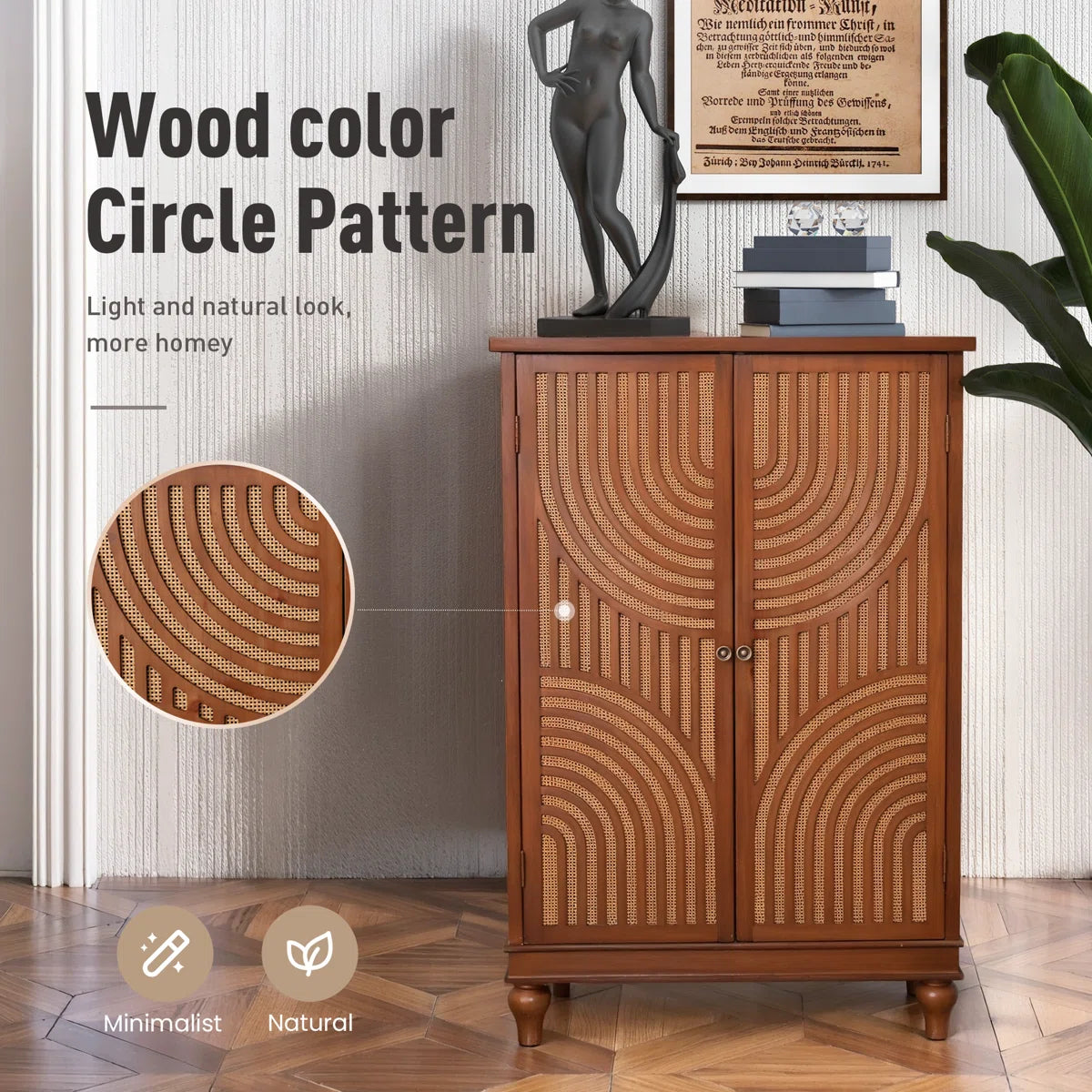 2-door Wood Carved Accent Cabinet