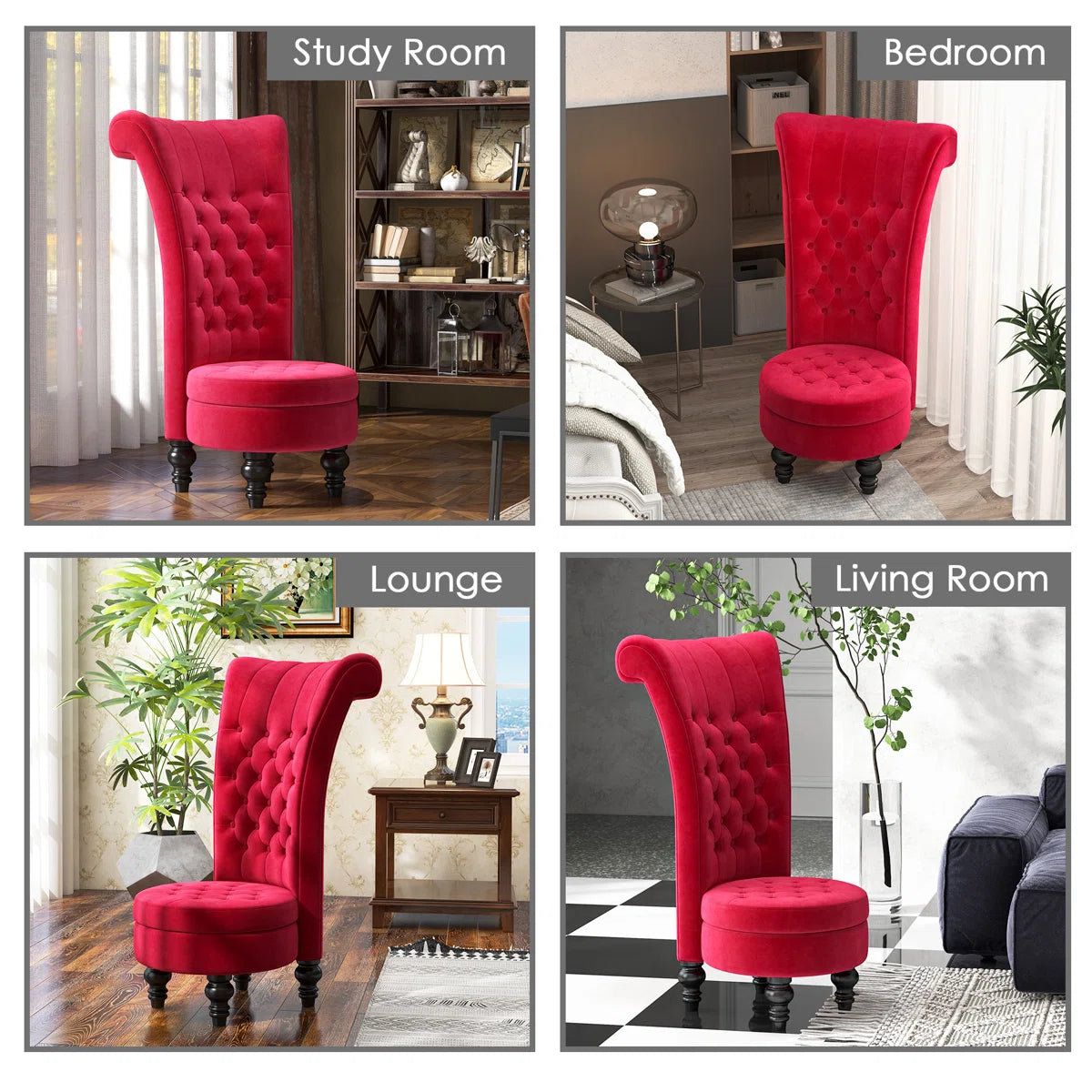 Cynai Slipcovered Velvet Wingback Chair
