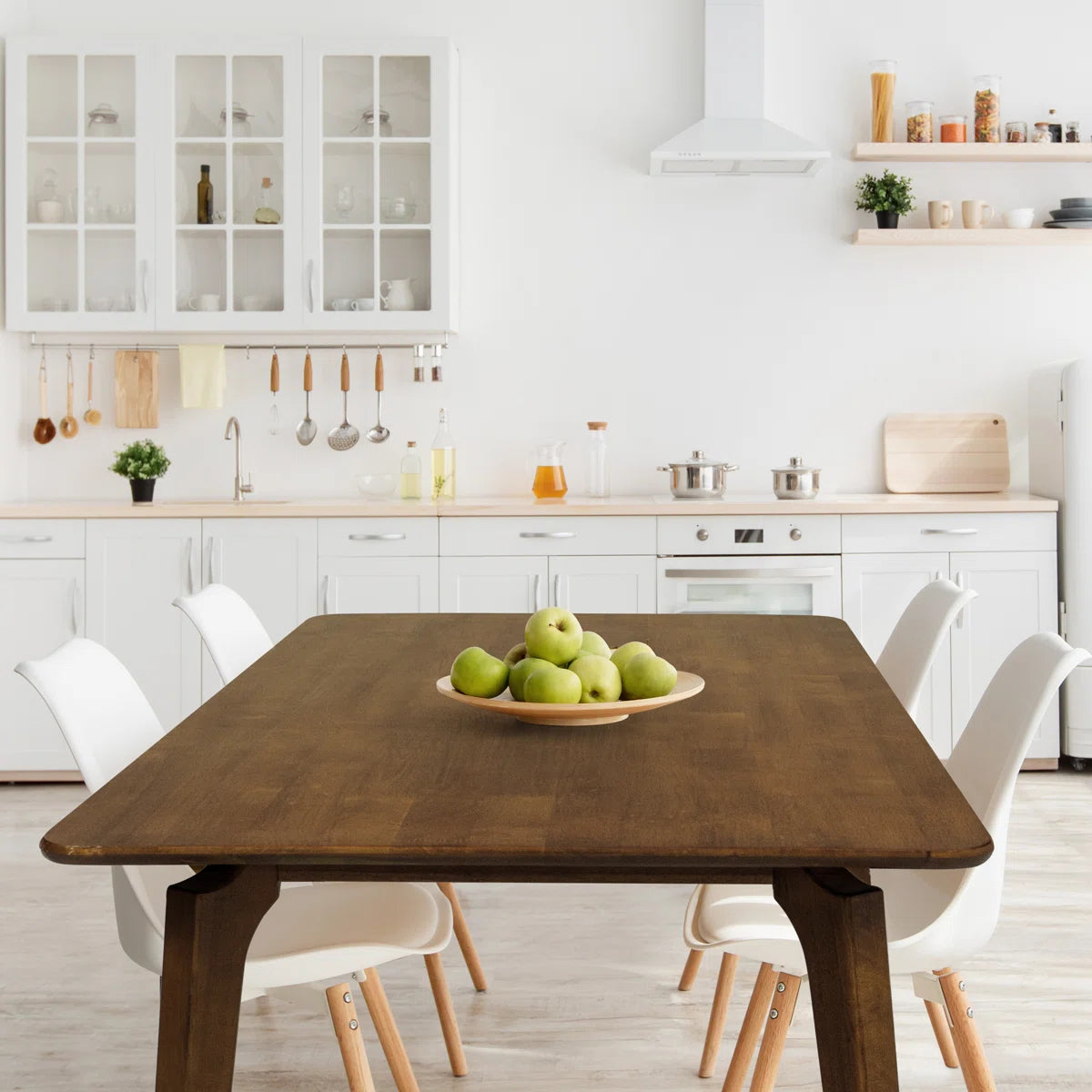 48" Modern Farmhouse Rectangular Solid Wood Dining Table for 4